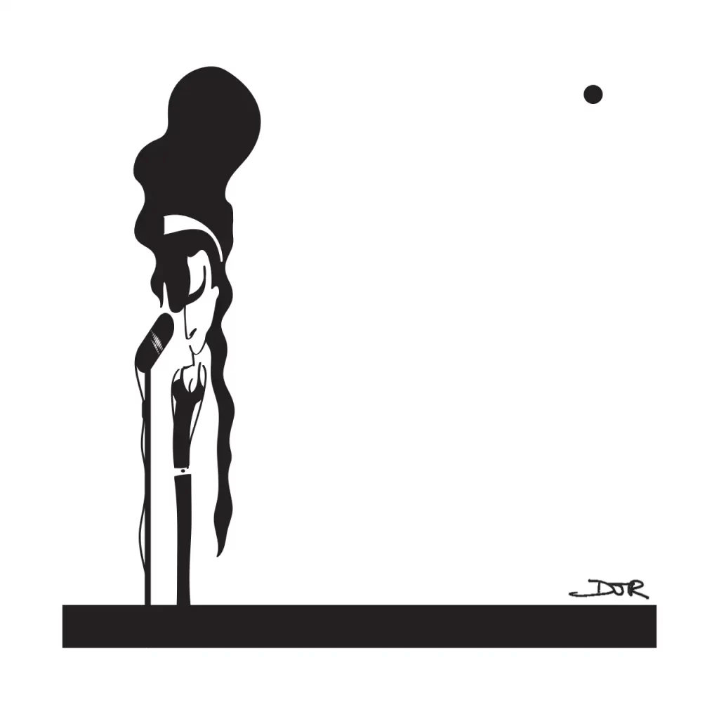 An illustration by Daniel Joshua Rubin of singer Amy Winehouse