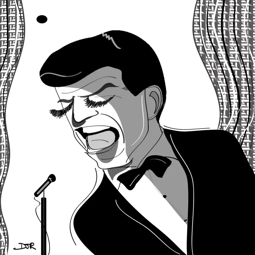 An illustration by Daniel Joshua Rubin of the singer songwriter Dion DiMucci.
